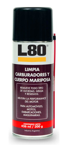 W80 Limpia Carburador Y Cuerpo Mariposa Disuelve Grasa 426ml