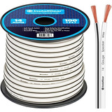 Cable Altavoz 14 Awg (100ft - Blanco) | Uso Exterior,