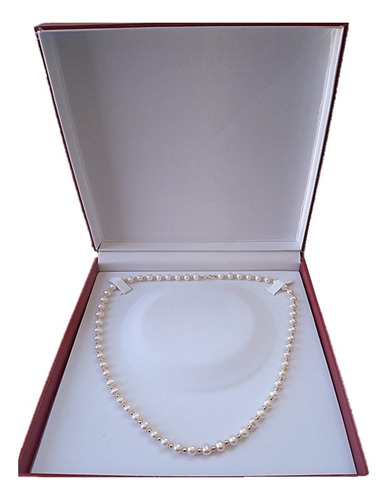 Collar Perlas Cultivadas Aaa Broche, Asa Y Div. De Oro 14k 