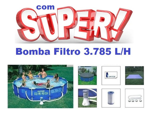 Piscina Intex 6503 Lts Bomba Filtro 3785 Lh 110v Capa Forro