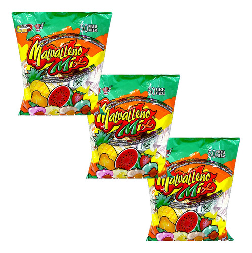 Malvalleno Mix Frutas Bombones Rellenos Sabor Frutas 150 Pza