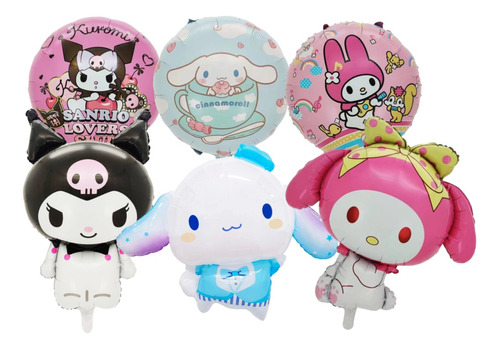 6pcs Globos Sanrio Fiesta Decoraciones Cumpleaños