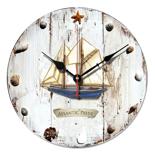 Telisha Reloj De Pared De Madera Ocean Atlantic Pride Reloj 