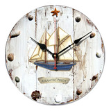 Telisha Reloj De Pared De Madera Ocean Atlantic Pride Reloj 