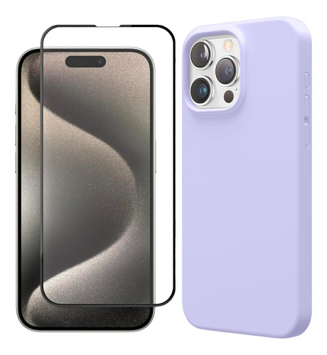 Forro Case Silicone + Vidrio Premium Para iPhone