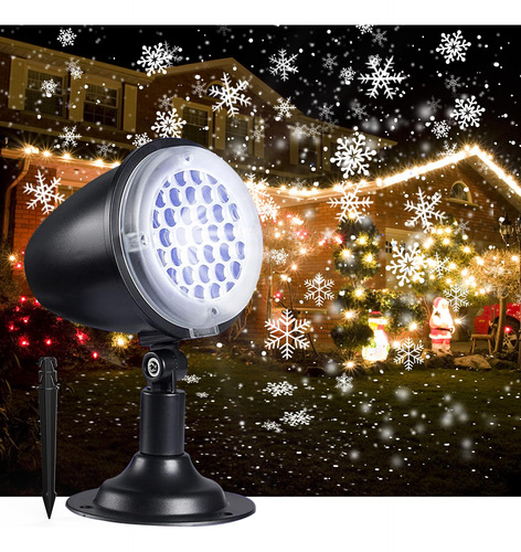 Proyector Luces Navidad Exteriores Copo Nieve Giratorio Impe