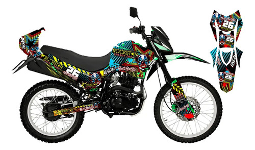 Kit Stickers Dm200 Graficos Wrapp Vinil Italika Ss Wrapping | Meses sin interés