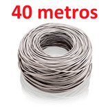 Cabo Rede Cat5e Branco 40m Metros Internet Net Utp Montado