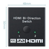 Chaveador Swither Seletor Hdmi 2x1 Divisor Splitter Hdmi 1x2