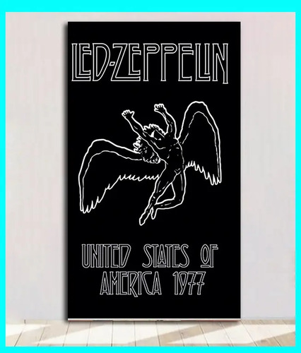 Cuadro Decorativo Banda Rock Led Zeppelin Textura