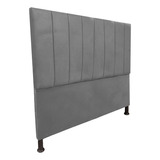 Cabeceira De Cama Box Viúva 130cm Estofada Laura Cinza