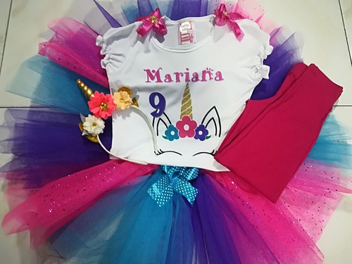 Conjunto Tutu Niña Personalizado Unicornio Con Nombre