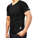 Remera Cuello V Slim Fit Hombre Algodon Premiun