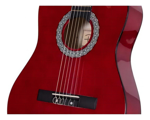 Guitarra Criolla Mediana 1/2 Niños Parquer Roja Cuota Color Rojo Orientación De La Mano Diestro