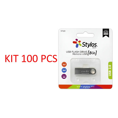Kit 100 Memorias Usb Stylos Tech Stmusb1b 8gb 2.0 Plateada | MercadoLibre