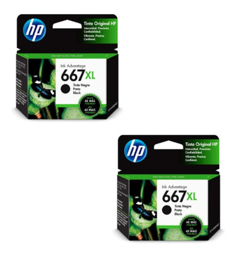 Combo 2 Cartucho Hp 667xl Negro