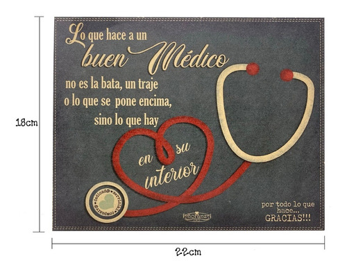 Para Un Doctor- Letrero De Madera- Buen Médico Color Vintage