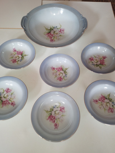 Vajilla Japonesa Antigua Noritake. 1 Compotera Y 6 Bowls