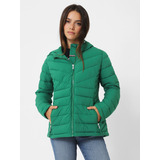 Parka Solid Con Gorro Y Cierre Verde Tommy Hilfiger