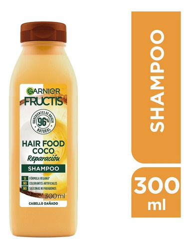 Garnier Fructis Hair Food Coco Shampoo 300ml Cabello Dañado