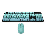 Combo De Teclado Inalámbrico Y Ratón Retro Punk 2.4 G Inalám