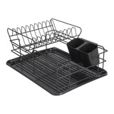 Escurridor Rack De Plato Metálico Negro 45x16x32,5