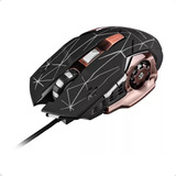 Mouse Gamer Fio Ergonômico Barato Preto 3200 Dpi Led Rgb Usb