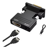 Convertidor De Hdmi A Hembra Macho A Vga Con Adaptador De Au