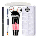 Kit Poligel Polygel Alongamento De Unhas Molde F1 + Pincel