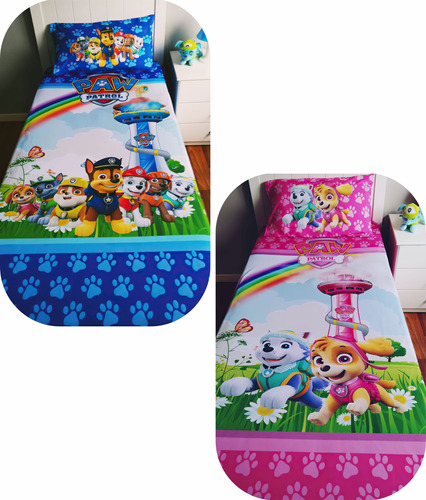 Cubrecama Dix + Funda  Almohada 11/2 Paw Patrol  Infantiles