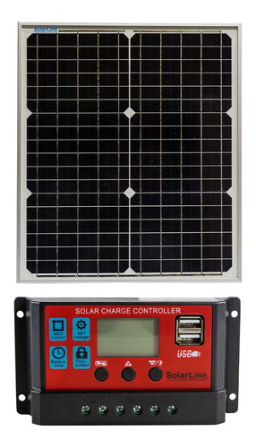 Cargador Batería 12v C/ Panel Solar 20w Y Regulador Solarlin
