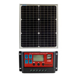 Cargador Batería 12v C/ Panel Solar 20w Y Regulador Solarlin