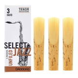 Kit 3 Palhetas Select Jazz Unfiled - Sax Tenor - 3,0 Hard