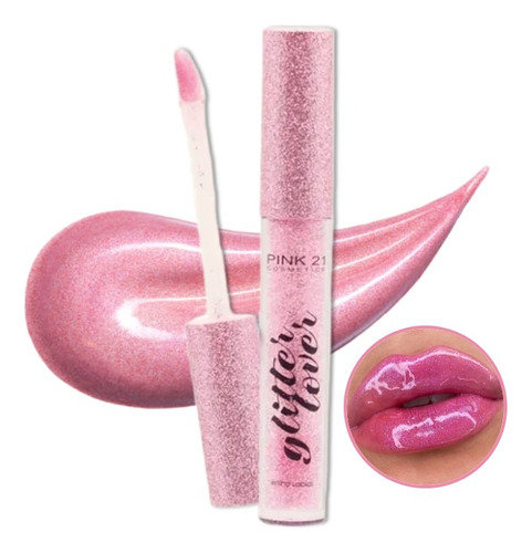 Lipgloss Mágico Glitter Lover Da Pink 21 Rosa Muito Brilho