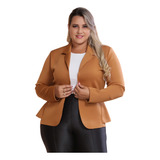 Blazer Feminino Casaco De Neoprene Plus Size G1 G2 G3   Full