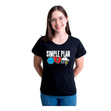 Camiseta Feminina Babylook Banda Simple Plan Logo