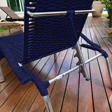 Kit 2 Cadeiras Reclináveis Alumínio Julia P Jardim/piscina Cor Azul