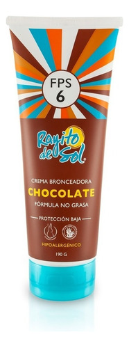 Rayito De Sol Crema Bronceadora Fps6 Color Chocolate 190 Grs