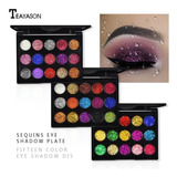 Paleta Sombras Escarchadas X 15 Colores - g a $31