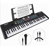Piano Organeta Semiprofecional, Mq-605 61 Teclas Bluetooth