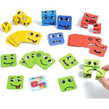 Juegos Montessori Niño Puzzle De Madera De Expresión Facial