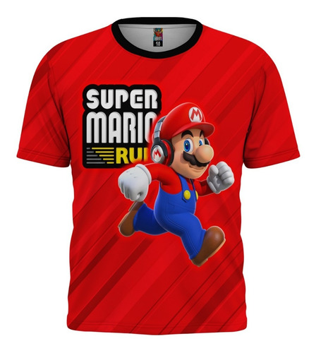 Playera Niño Gamer Mario Bros Video Juegos Moda Full Print 