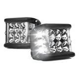 Faro Dually 12 Led Luz Blanca Fijo Y Estrobo Luz Lateral 2pz