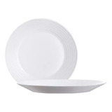  Plato Playo 27 Cm Luminarc Harena Vidrio Templado Blanco