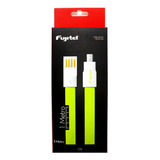 Cable Fujitel Usb A Micro Usb 1mt Plano Imantado Fx Color Verde Lima