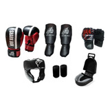 Kit Kick Boxing:guantes+mma+tibiales+cabezal+vendas+bucal