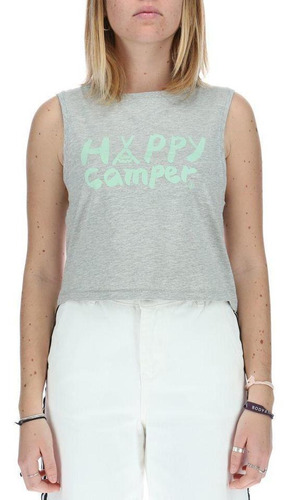 Poleras Sin Mangas Mujer Happy Camp Crop Tank Gris Element