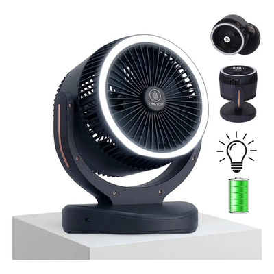 Ventilador De Escritorio Y Pared Con 3 Velocidades, Pila Recargable 2400mah, Ventilador Portátil Cm-top Silencioso,... Gris Plástico