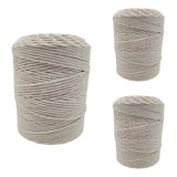 Pack X 3 Hilo Algodón Macramé 18h 3 Mm X 300 Mts Aprox. C/u.