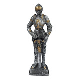 Guerreiro Medieval Cavaleiro Estatua Enfeite Decorativo 18cm
